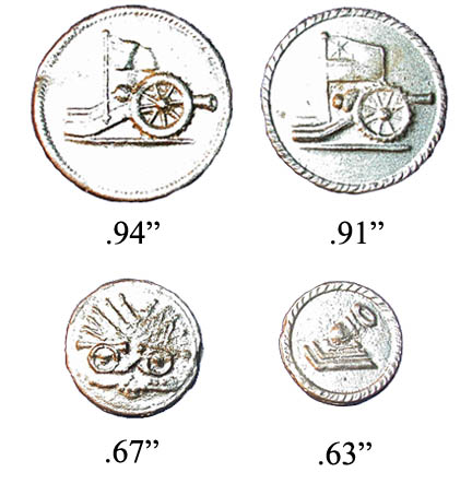 Continental Artillery buttons
